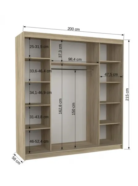 ArtAdrk Šatníková skriňa  BERGEN  | biela 200 cm