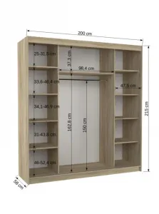 ArtAdrk Šatníková skriňa  BERGEN  | biela 200 cm