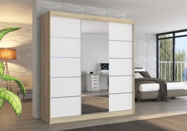 ArtAdrk Šatníková skriňa BERGEN  | dub sonoma/biela 200 cm