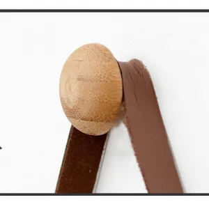 Závesné zrkadlo s bambusovým rámom Lemi 3, 43 x 1,5x 76 cm