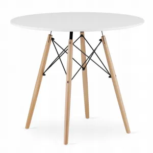 Okrúhla stolová súprava TODI 90 biela + 4 stoličky OSAKA biela