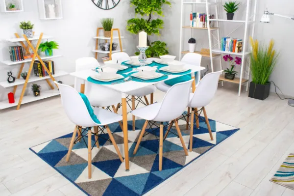 Obdĺžniková stolová súprava ADRIA 120x80 biela + 6 stoličiek OSAKA biela