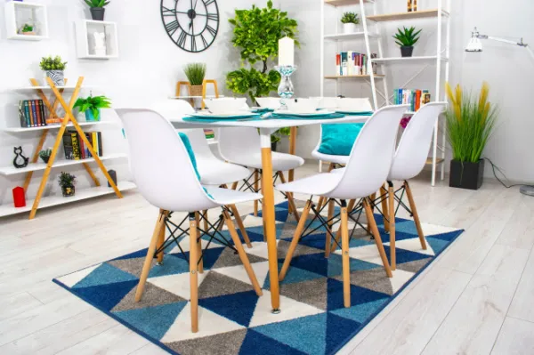 Obdĺžniková stolová súprava ADRIA 120x80 biela + 6 stoličiek OSAKA biela