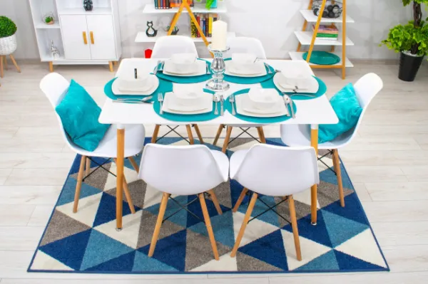 Obdĺžniková stolová súprava ADRIA 120x80 biela + 6 stoličiek OSAKA biela