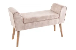 LuxD Dizajnová lavica Dafina 90 cm béžový zamat