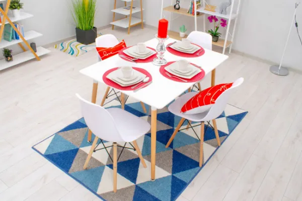 Obdĺžniková stolová súprava ADRIA 120x80 biela + 4 stoličky OSAKA biela