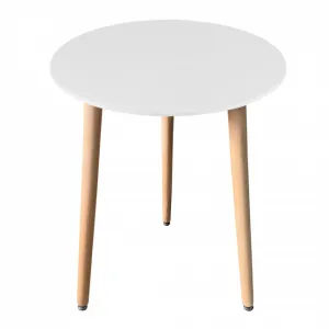 Okrúhly stôl KAMI 60 cm - biely / prírodné nohy 9403 20 80 00