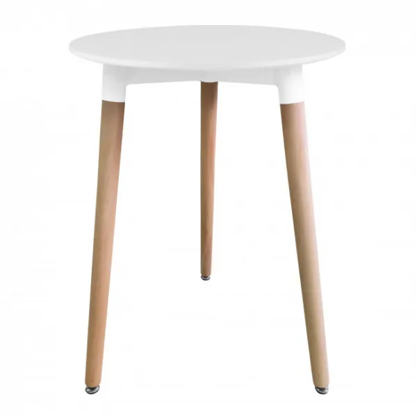 Okrúhly stôl KAMI 60 cm - biely / prírodné nohy 9403 20 80 00