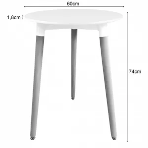 Okrúhly stôl KAMI 60 cm - biely / prírodné nohy 9403 20 80 00