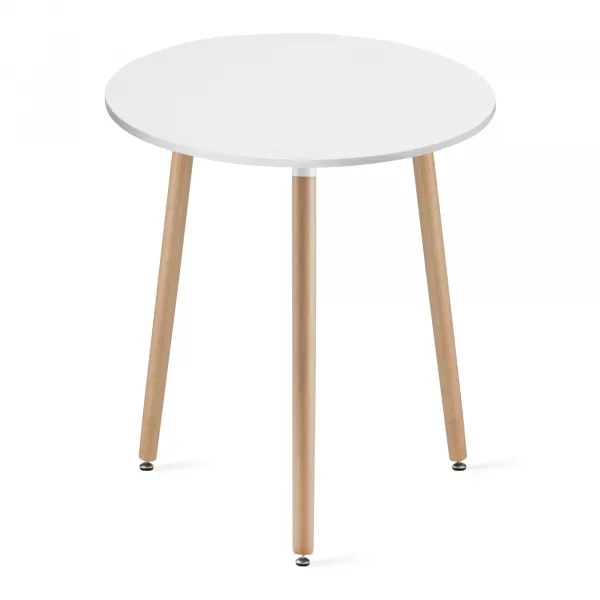 Okrúhly stôl KAMI 60 cm - biely / prírodné nohy 9403 20 80 00
