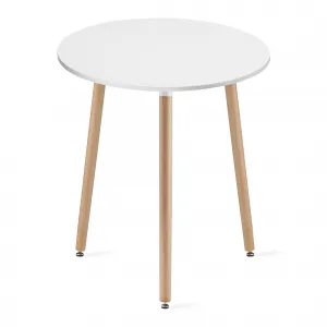 Okrúhly stôl KAMI 60 cm - biely / prírodné nohy 9403 20 80 00