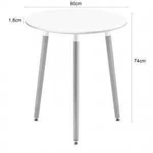 Okrúhly stôl KAMI 60 cm - biely / prírodné nohy 9403 20 80 00