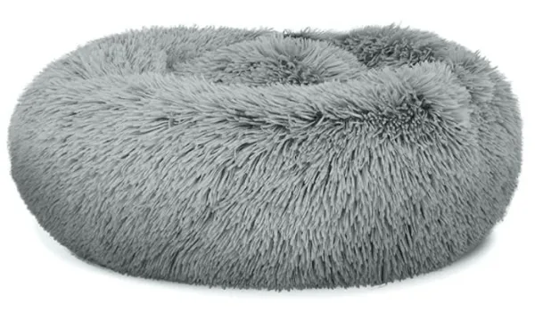 Plyšový pelech pre psov 40 cm svetlosivý