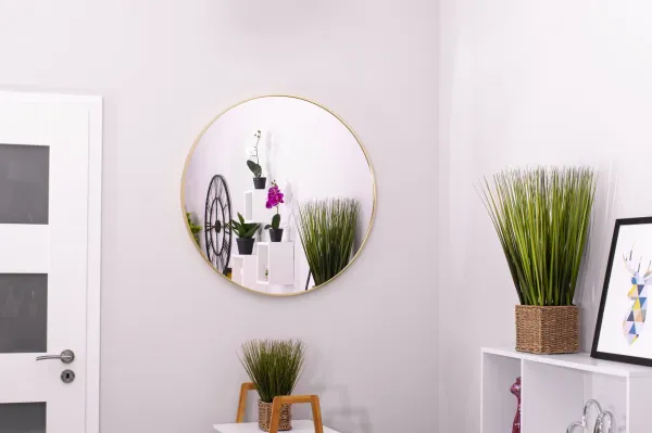 Zlaté nástenné okrúhle zrkadlo LEOBERT - rôzne veľkosti Priemer zrkadla: 60 cm