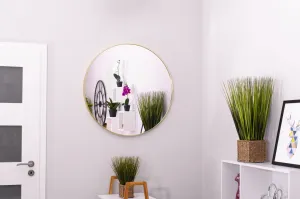 Zlaté nástenné okrúhle zrkadlo LEOBERT - rôzne veľkosti Priemer zrkadla: 60 cm