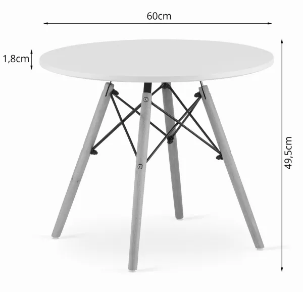 Okrúhly stôl MAKSI 60 cm - biely 9403 20 80 00