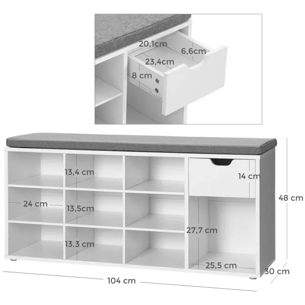 Skriňa na topánky so sedadlom - LHS24W01 9403 20 80 00