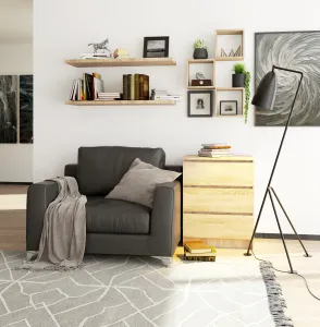Ak furniture Komoda Kuba 60 cm - 3 zásuvky dub sonoma