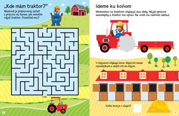 Aktivity so samolepkami - Na farme