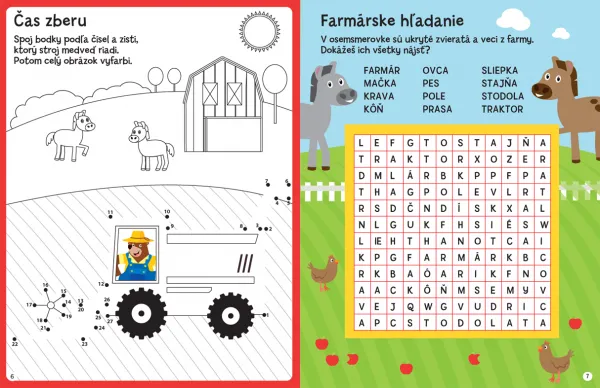 Aktivity so samolepkami - Na farme