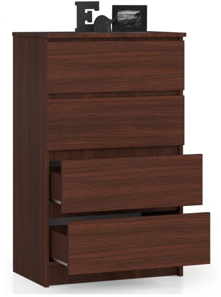 Ak furniture Komoda Kuba 60 cm - 4 zásuvky wenge
