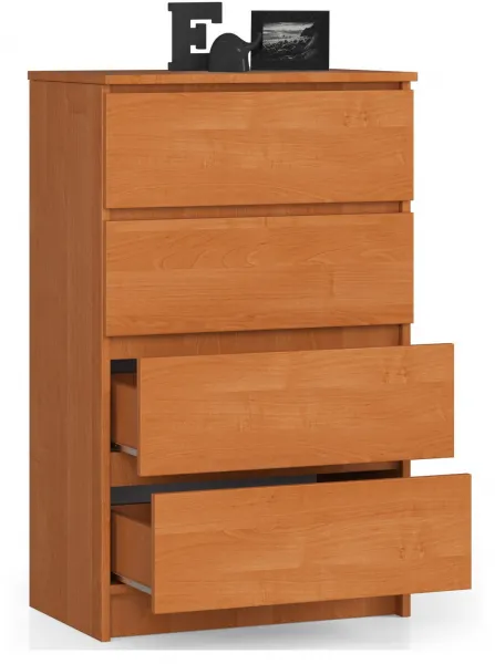 Ak furniture Komoda Kuba 60 cm - 4 zásuvky jelša