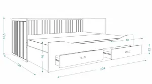 ArtAJ Rozkladacia posteľ EMMELINE s matracom | biela 80 x 200 cm