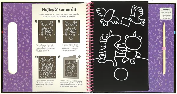 Farebné jednorožce - Vyškrabovacie obrázky