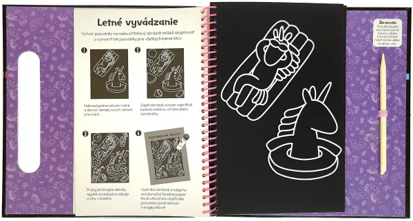 Farebné jednorožce - Vyškrabovacie obrázky