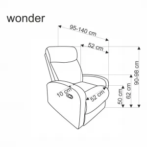 Polohovacie kreslo WONDER Halmar Černá