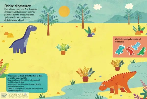 Plstené samolepky – Dinosaury – kniha aktivít