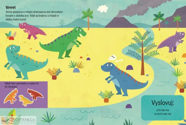 Plstené samolepky – Dinosaury – kniha aktivít