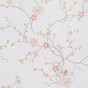 ArtFir Obliečky na jednolôžko SONIA 37 | biela/ružové kvety 140 x 200 cm