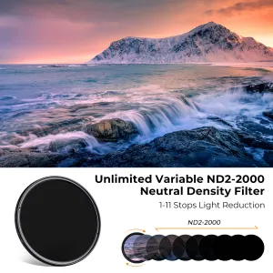 K&F Concept 82MM C séria ultratenká premenná/fader, ND2-2000 s modrou vrstvou 31155