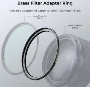 K&F Concept K&F 67-77 mm mosadzný krúžok adaptéra filtra, matná čierna, hrúbka rámu 2,9 mm, W/ 3ks čistenie C 35598