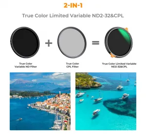 K&F Concept K&F 62MM multifunkčné True Color ND2~32+CPL s 28 vrstvami antireflexného zeleného filmu vodotesného 35771
