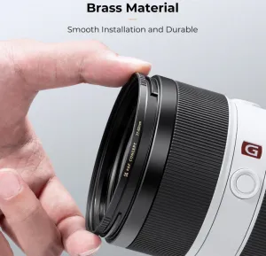 K&F Concept K&F 58-82 mm mosadzný krúžok adaptéra filtra, matná čierna, hrúbka rámu 2,9 mm, W/ 3ks čistenie C 35743