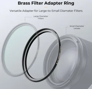K&F Concept K&F 77-82 mm mosadzný krúžok adaptéra filtra, matná čierna, hrúbka rámu 2,9 mm, W/ 3ks čistenie C 35559