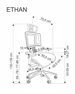 Kancelárske kreslo ETHAN Halmar