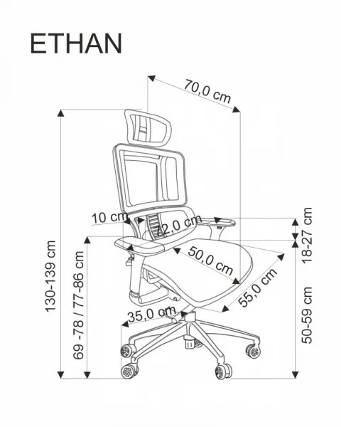 Kancelárske kreslo ETHAN Halmar