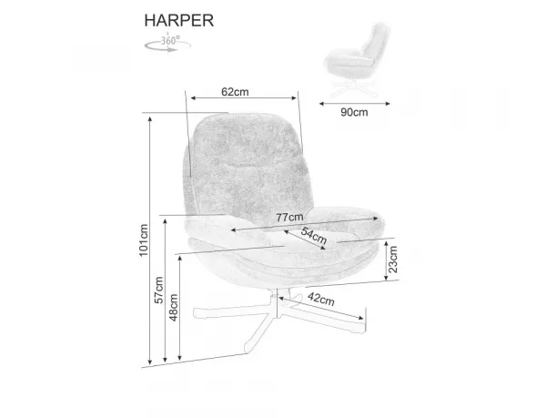 Otočné kreslo HARPER Signal