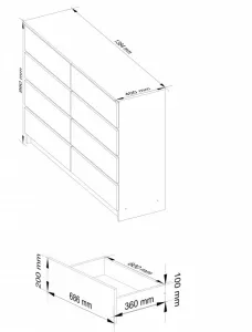 Ak furniture Komoda Rollo X 138,4 cm jelša