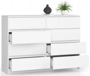 Ak furniture Komoda Rollo X 140 cm biela matná