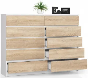 Ak furniture Komoda Rollo K 160,4  biela/dub sonoma
