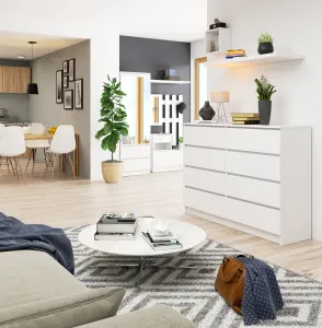 Ak furniture Komoda Rollo X 140 cm biela matná