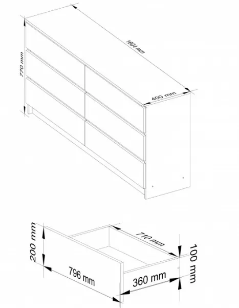 Ak furniture Komoda Rollo V 160,4 cm jelša