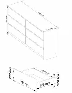 Ak furniture Komoda Rollo V 160,4 cm jelša