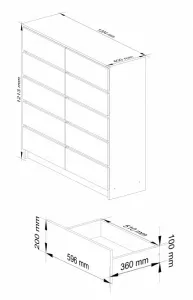 Ak furniture Komoda Kuba 120 cm jelša