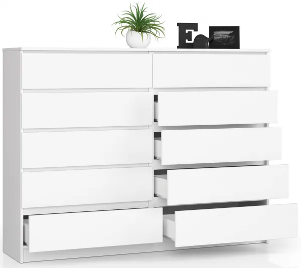 Ak furniture Komoda Rollo K 160,4 cm biela matná