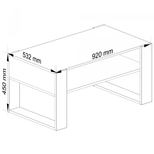Ak furniture Konferenčný stolík DOMI biely/čierny